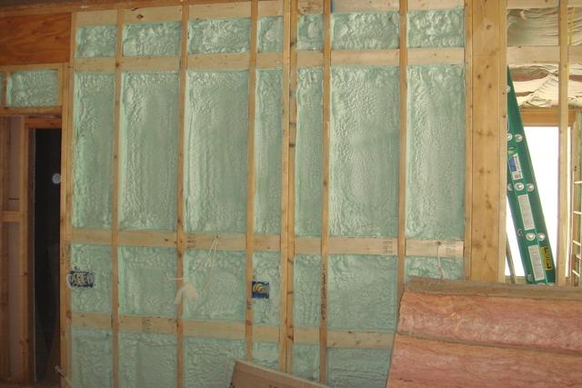Spray Foam Installed Between Wall Studs