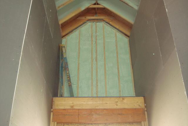 Spray Foam Installed Between Wall Studs