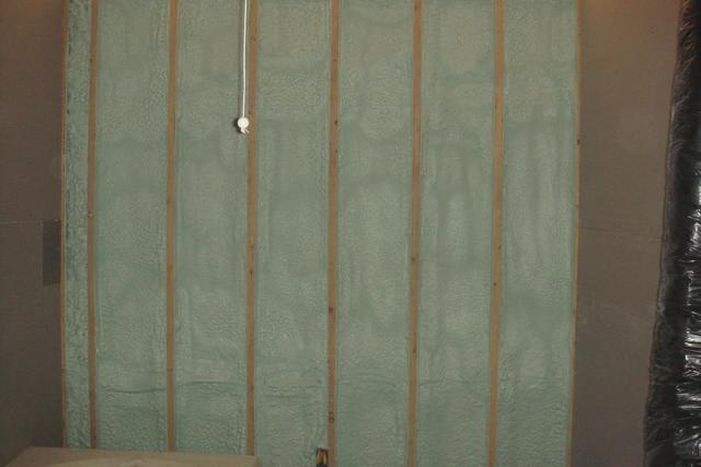 Spray Foam Installed Between Wall Studs