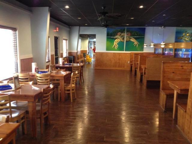 Interior photo of restaurant seating in John's Island.