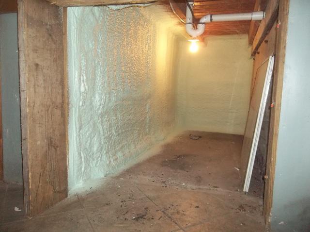 Spray Foam Installed Between Wall Studs