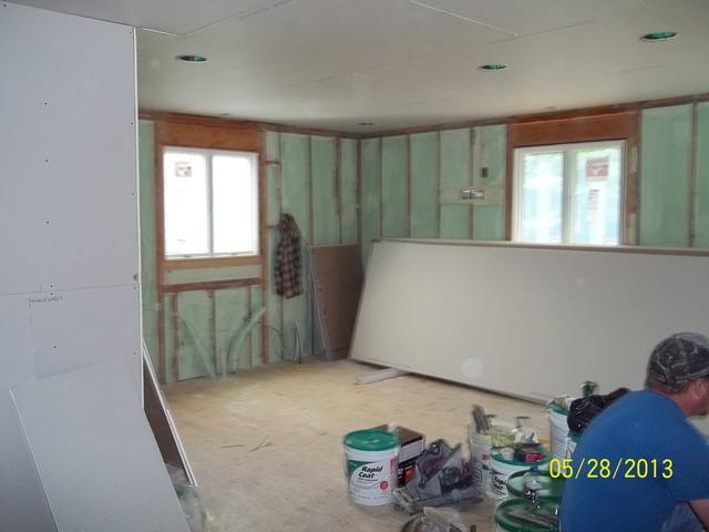 Spray Foam Installed Between Wall Studs