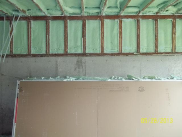 Spray Foam Installed Between Wall Studs