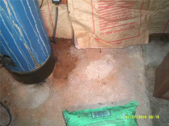 Closeup of Stained Basement Floor