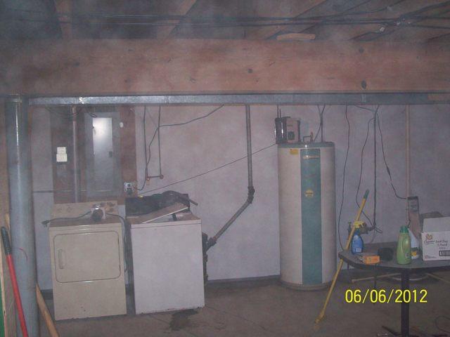 Bright Wall Installed Behind Washer, Dryer and Water Heater