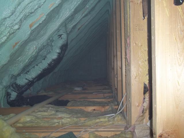 Spray Foam Installed In Side Attic