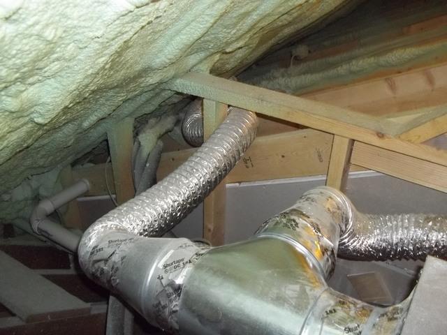 Exposed Duct Work in Attic