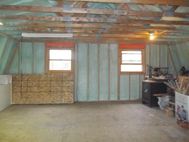 Spray Foam Installed Between Wall Studs and Rafters