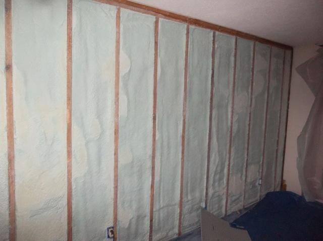 Spray Foam Insulation Installed in Exterior Walls