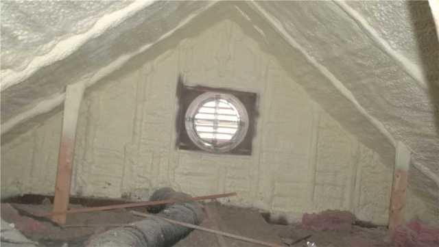 Attic After Spray Foam Insulation in Candor, NY