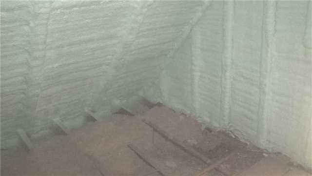 Attic Walls After Spray Foam Insulation Installation