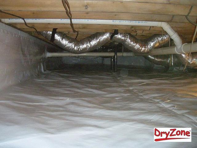 Finished CleanSpace crawl space vapor barrier