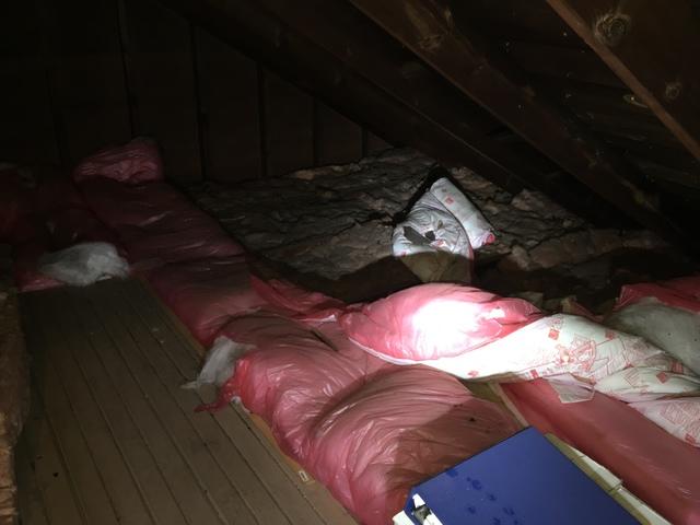 Before: Old inefficient insulation