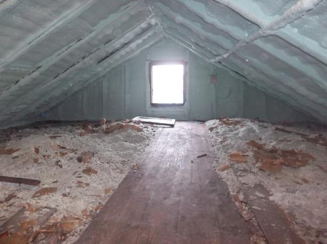 Spray Foam Installed in Attic Located in Ouaquaga, NY