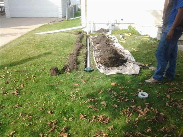 Discharge line in progress for a homeowner in Austin, MN