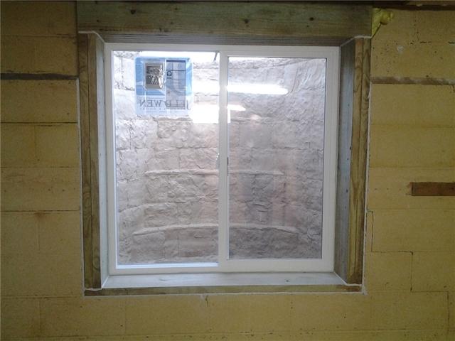 Egress window installed: indoor view.