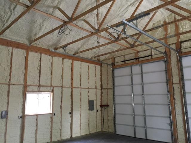 Spray foam insulation increased this pole barns R-Value