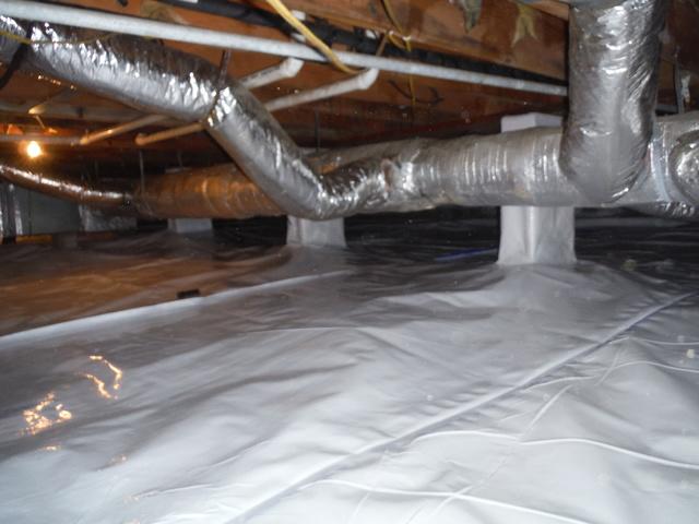 Our CleanSpace liner is a durable, thick, white liner made from non-organic materials that seals and locks away all moisture and humid air from entering a crawl space. It is also mold-resistant so say good-bye to mold growth!