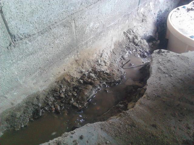 Water Collecting During Pump Installation