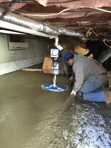 New floor in the crawlspace.