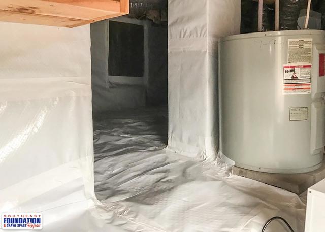 Clean Crawl Space by the Hot Water Heater