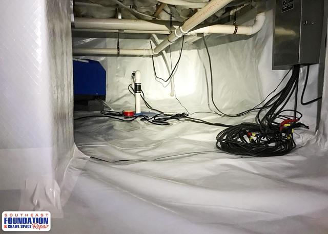 Sump Pump and Dehumidifier installed