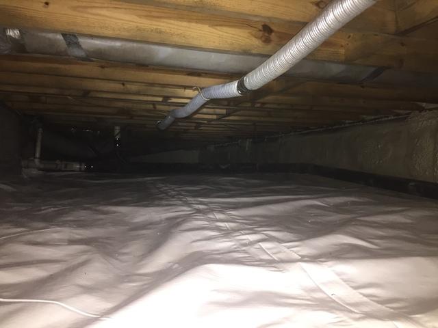 Installed vapor barrier
