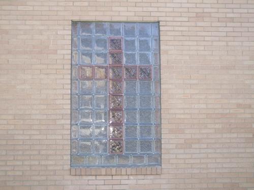 Outdoor View of Glass Block Window for Hopewell Church