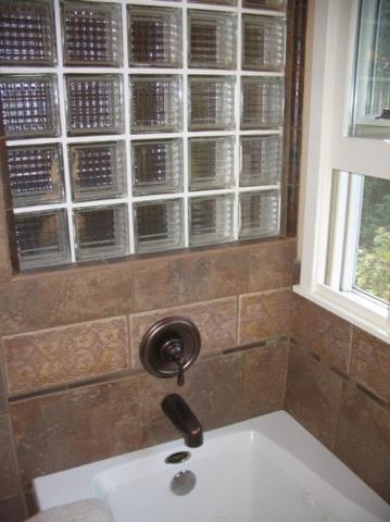 Custom Glass Block Installation for Pittsburgh Bathroom Tub