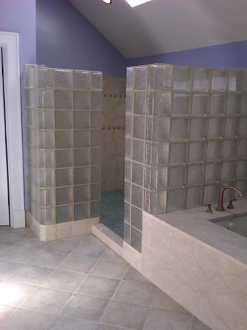 Fredericksburg, VA Glass Block Shower Walls