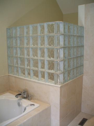 Glass Block Installation for Shower with Tub in Fredericksburg