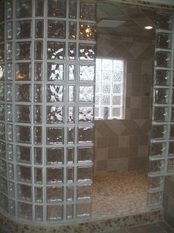 Glass Block Shower Window and Walls