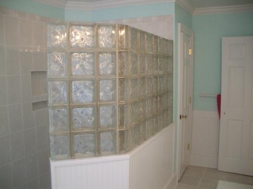 Glass Block Shower Wall in Richmond