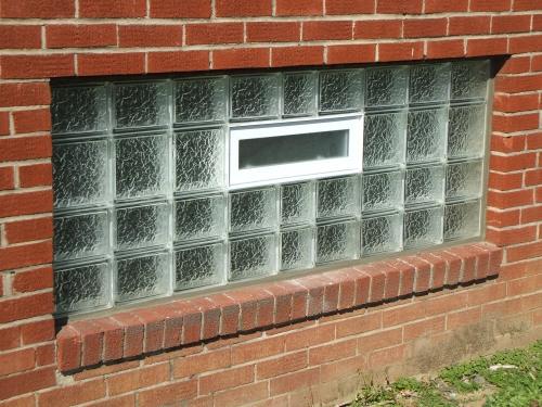 We installed this glass block basement window with a vent.