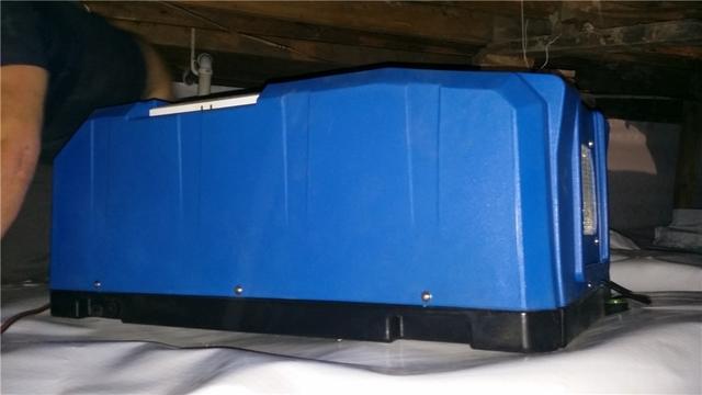 A Dehumidifier Controls Water Vapors In Crawl Space