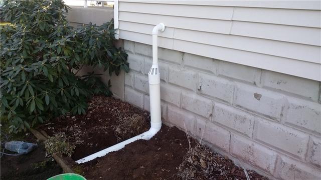 The IceGuard fitting on the discharge line prevents the pipe from freezing and the outlet from getting clogged with snow and ice, allowing water to constantly flow out of the space, no matter the season.