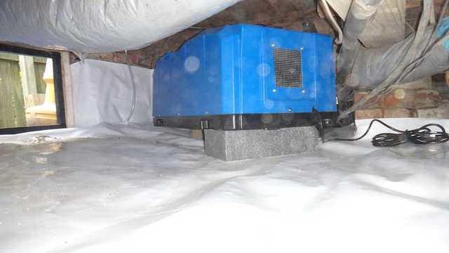 Drying the crawl space air