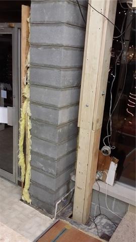 Old Brick Column Replaced By New Block Structure