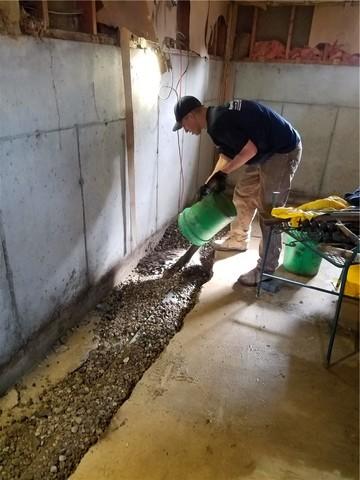 Adding Drainage Stone to the WaterGuard Installation