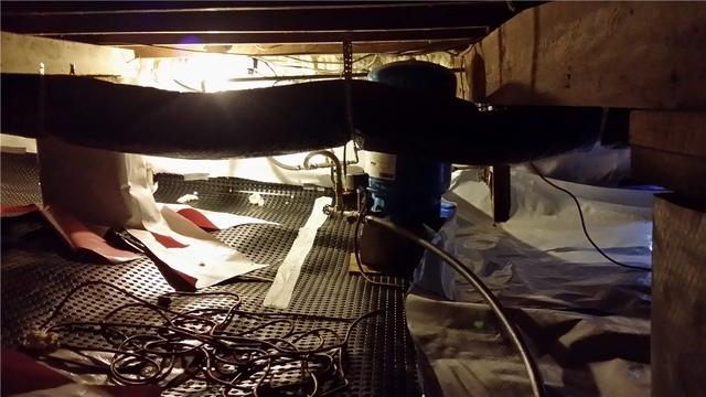 Dimpled Layer Helps Guide Moisture To Crawl Space Drain