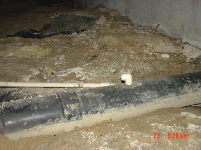 Dirt crawl space