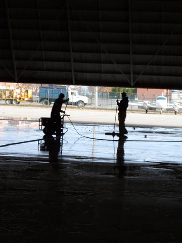 Wet and Damaged Airplane Hangar