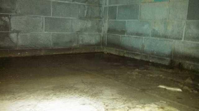 Wet crawl space