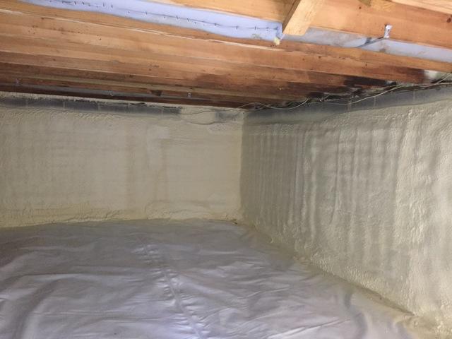 After: Spray Foam in Crawl Space