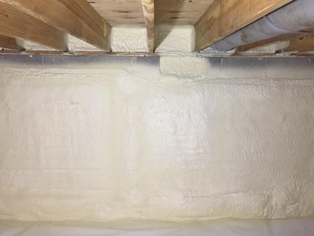 After: Spray foam on crawl walls and rim band