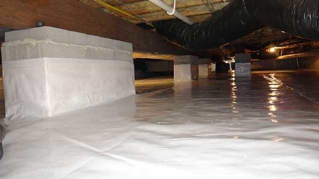 Wrapping crawl space piers