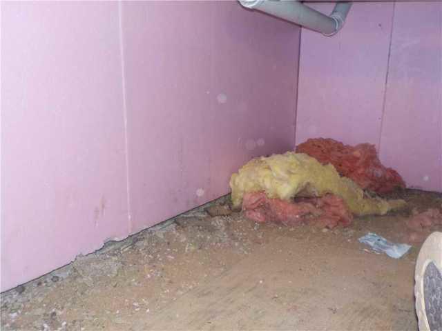 Fallen Insulation in Crawl Space