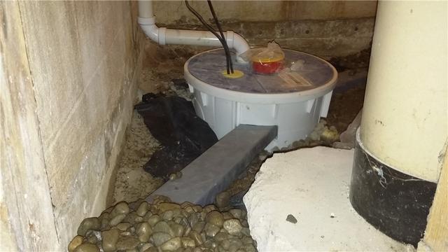 The Sump System Removes Basement Water