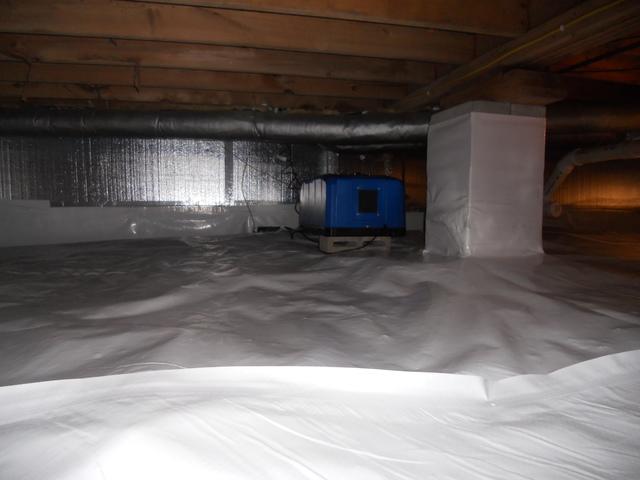 Cleanspace and sani-dri dehumidifier are now installed and the crawlspace will now be free of moisture, leaks, drafts, dirt, debris and critters!