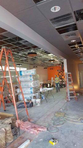 Progress during the electrical install in Victor
